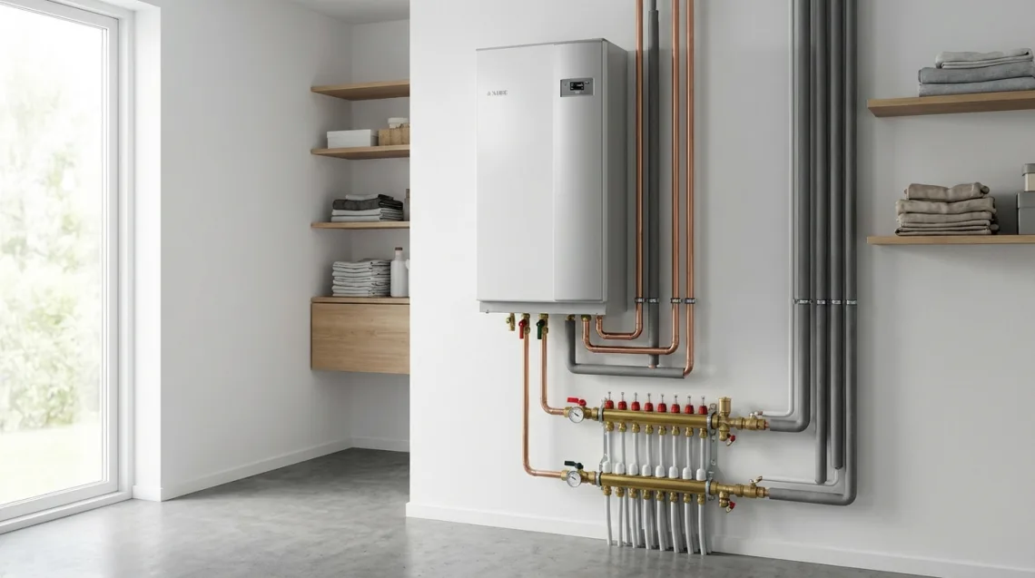 Warmtepomp Callantsoog (Noord-Holland) - Warmtepomp binnenunit aangesloten op cv-systeem