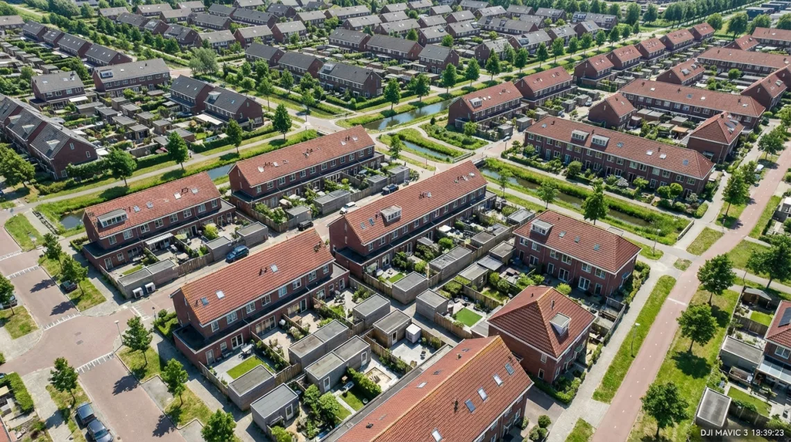 Warmtepomp Callantsoog (Noord-Holland) - Luchtfoto warmtepompen in Nederlandse wijk